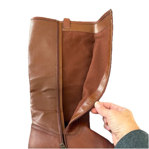 G.H. Bass Women’s Nellie Brown Leather Tall Riding Boots Treaded Sole - Picture 5 of 7